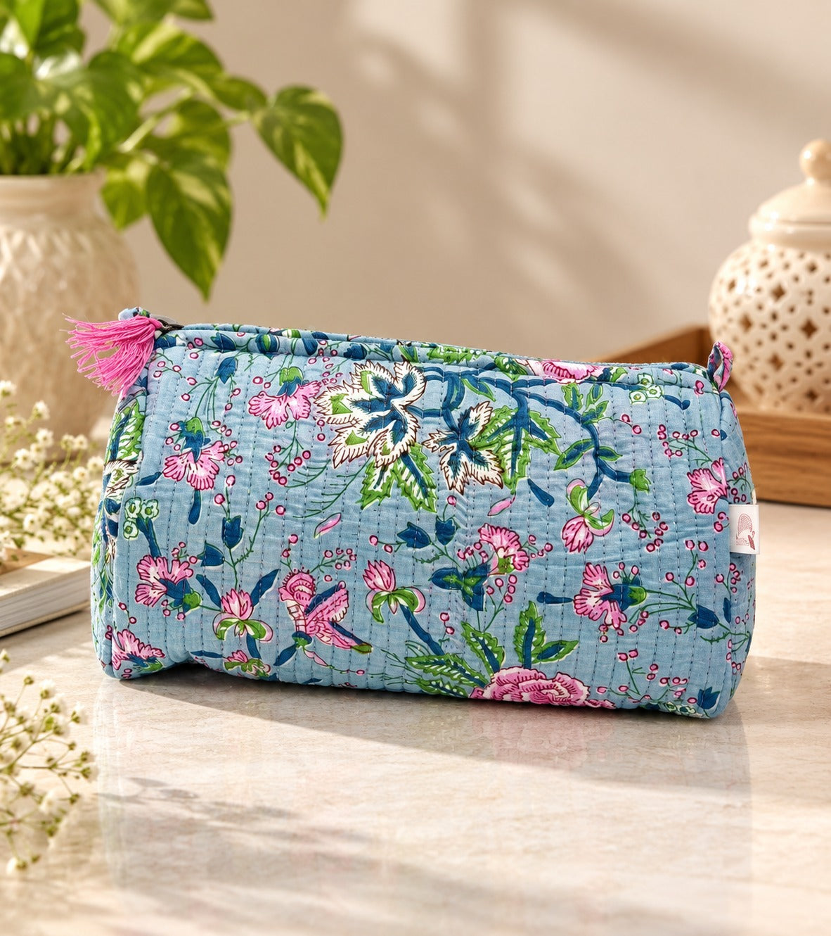 Set of 3 cosmetic bag/pouches with waterproof lining