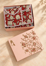 Diwali Gift Box Set of 5 Utility Pouches with Set of 2 Metal Diya (3 Makeup Pouches, 1 Sunglass Pouch, 1 Sanitary Napkin Pouch