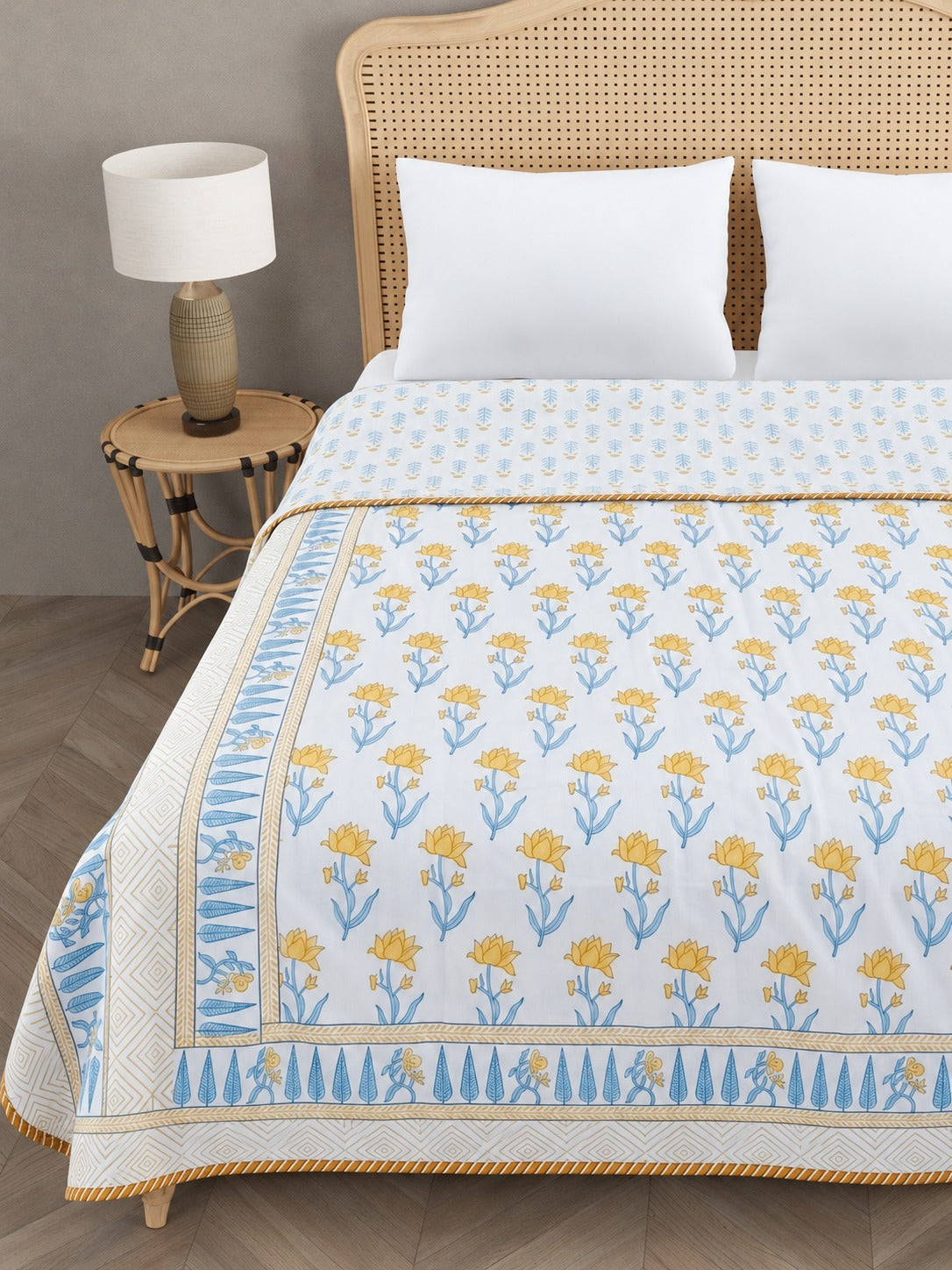Double Bed Cotton AC Blanket – Hand Block Printed