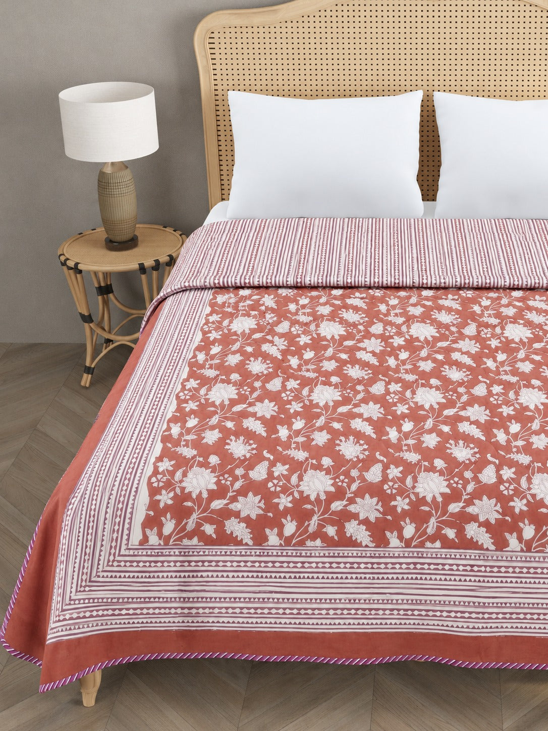 Double Bed Cotton AC Blanket – Hand Block Printed