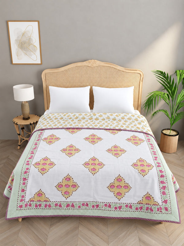 Double Bed Cotton AC Blanket – Hand Block Printed