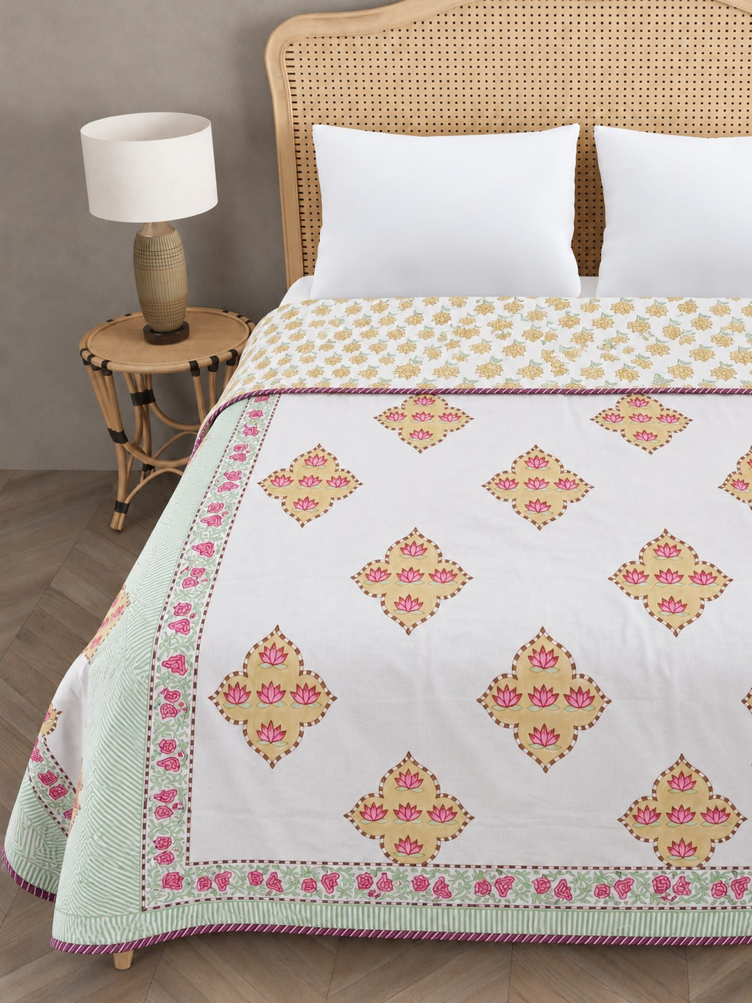 Double Bed Cotton AC Blanket – Hand Block Printed