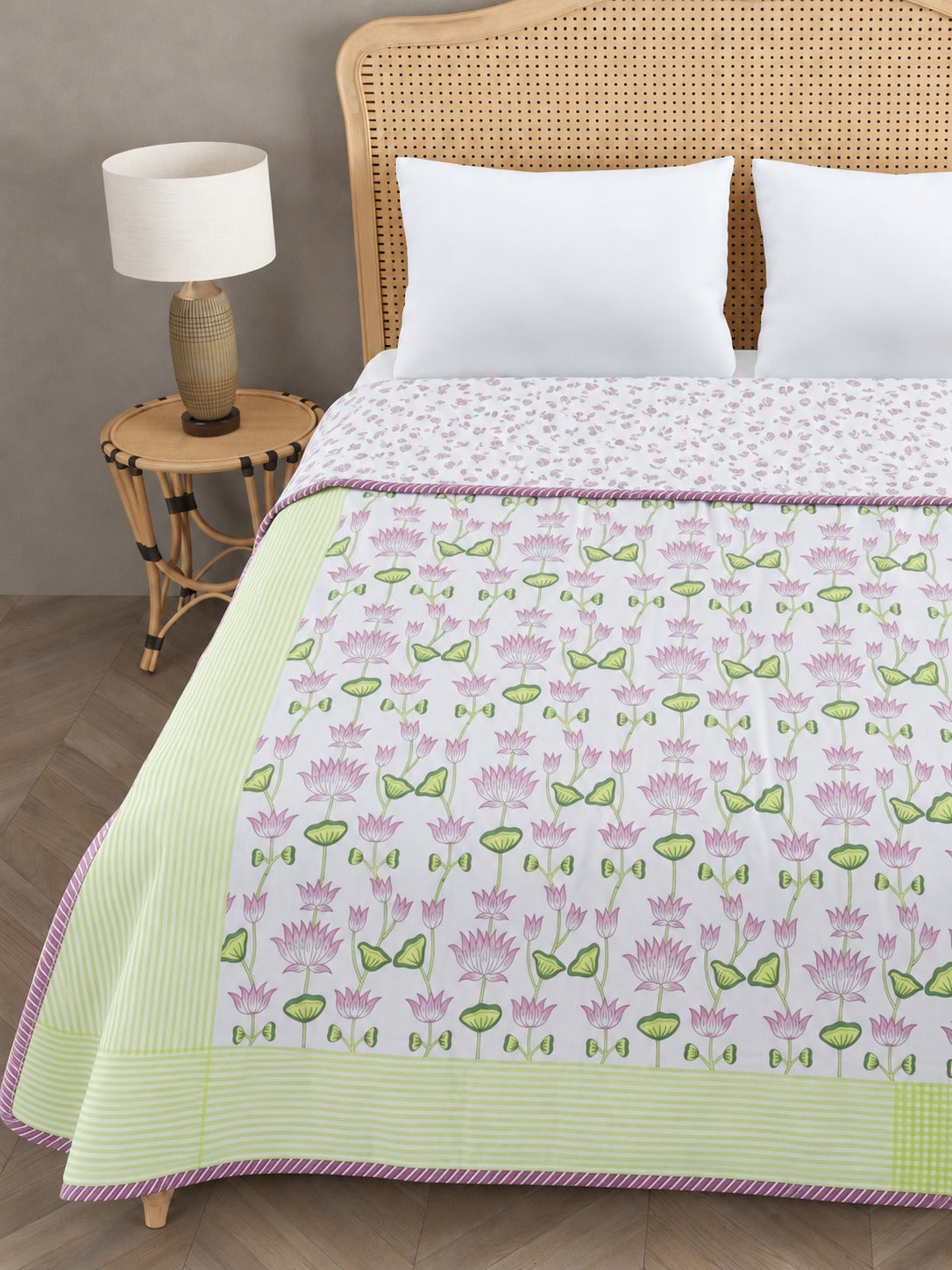 Double Bed Cotton AC Blanket – Hand Block Printed
