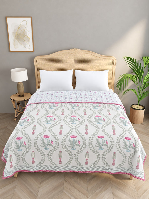 Double Bed Cotton AC Blanket – Hand Block Printed