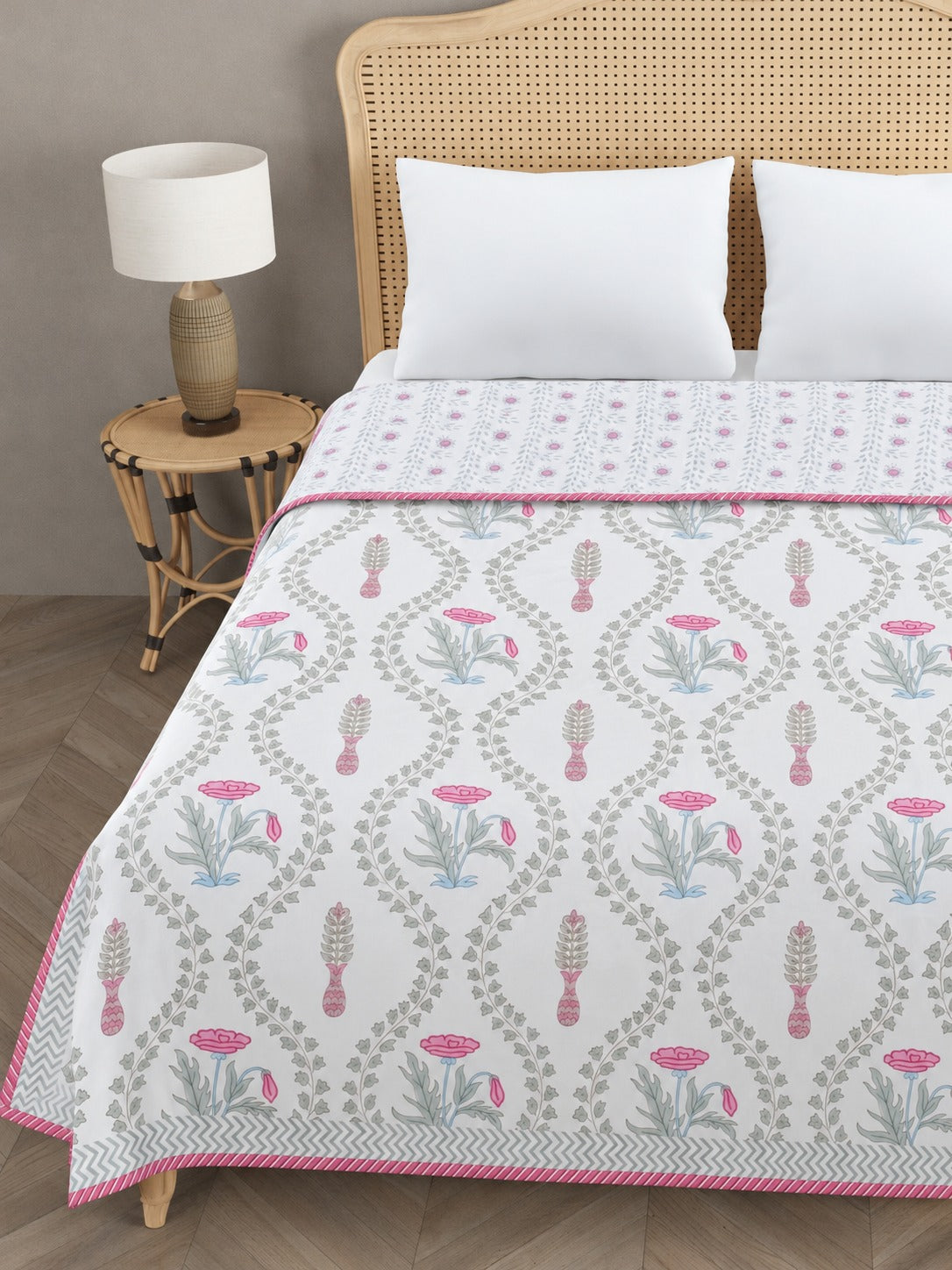 Double Bed Cotton AC Blanket – Hand Block Printed