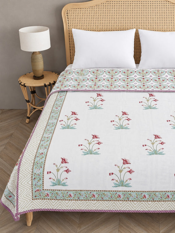 Double Bed Cotton AC Blanket – Hand Block Printed