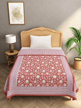 Ethnic Printed Reversible Single Bed Cotton Hand Block AC Blanket | Lightweight Summer Dohar – 60 × 90 Inches