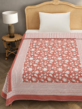 Ethnic Printed Reversible Single Bed Cotton Hand Block AC Blanket | Lightweight Summer Dohar – 60 × 90 Inches