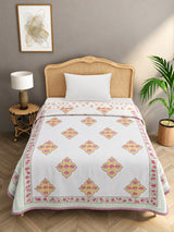Ethnic Printed Reversible Single Bed Cotton Hand Block AC Blanket | Lightweight Summer Dohar – 60 × 90 Inches