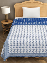 Ethnic Printed Reversible Single Bed Cotton Hand Block AC Blanket | Lightweight Summer Dohar – 60 × 90 Inches