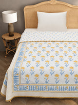 Ethnic Printed Reversible Single Bed Cotton Hand Block AC Blanket | Lightweight Summer Dohar – 60 × 90 Inches