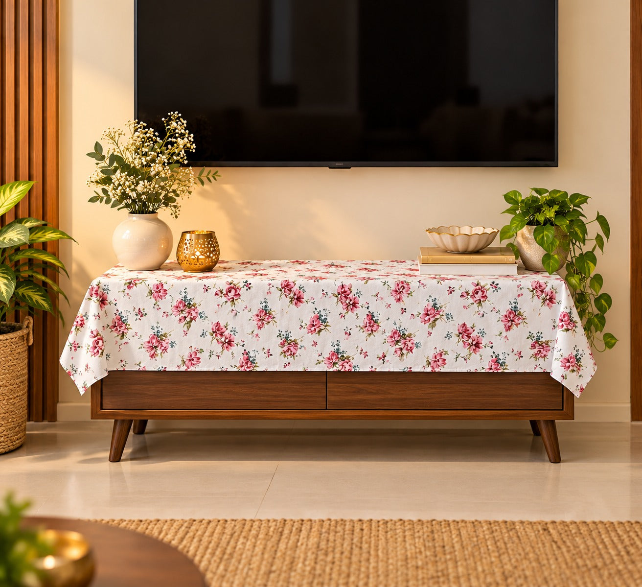 Canvas Cotton Table Cloth 4 -8 Seater Dining Table/Centre Table