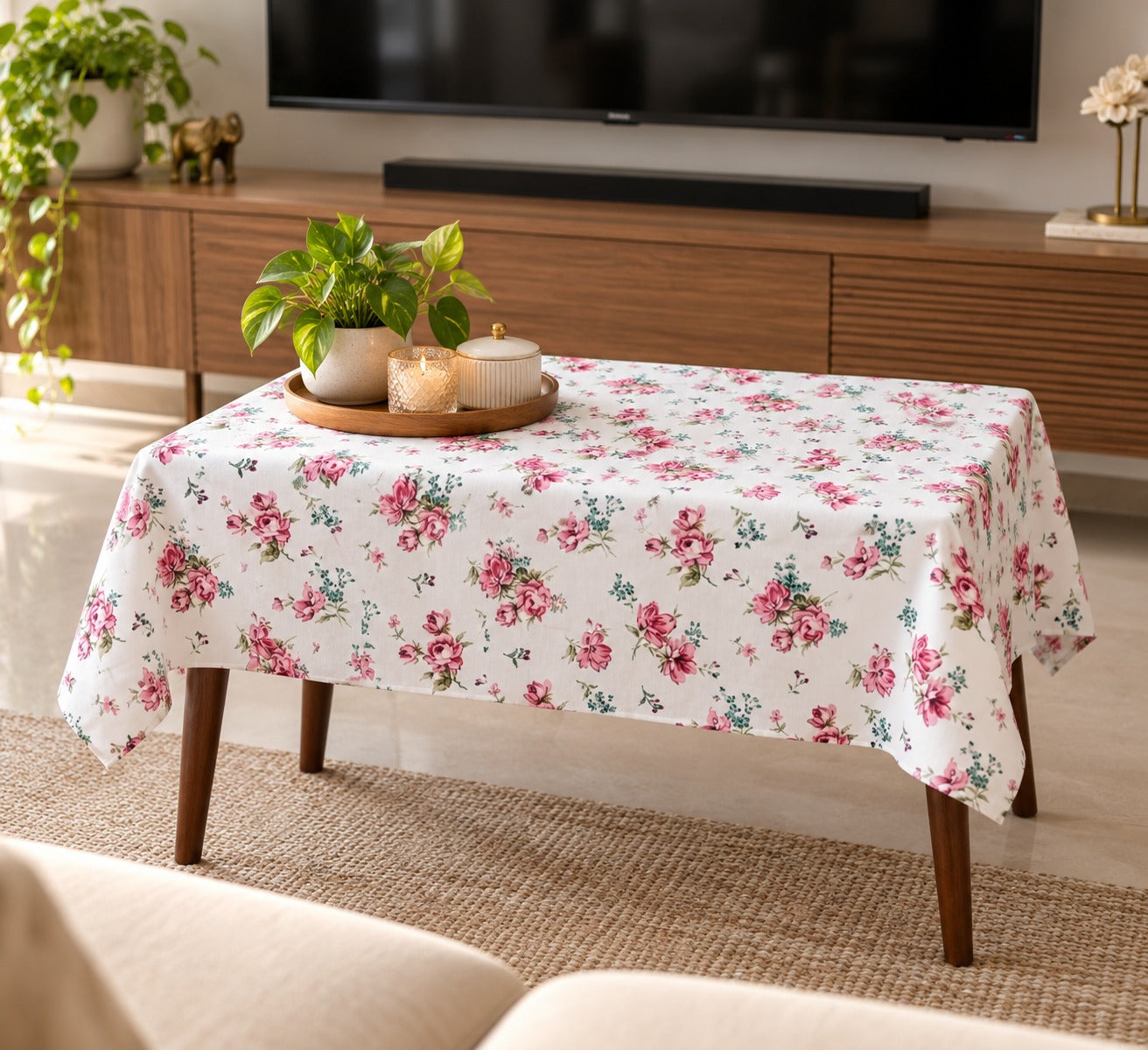 Canvas Cotton Table Cloth 4 -8 Seater Dining Table/Centre Table