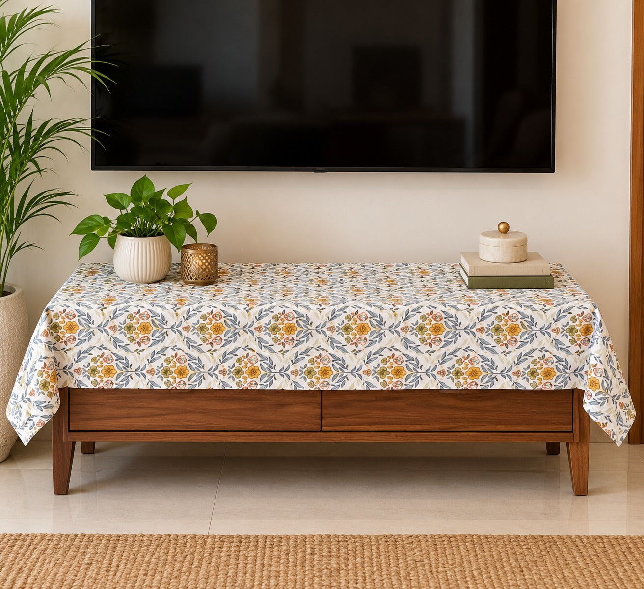 Canvas Cotton Table Cloth 4 -8 Seater Dining Table/Centre Table