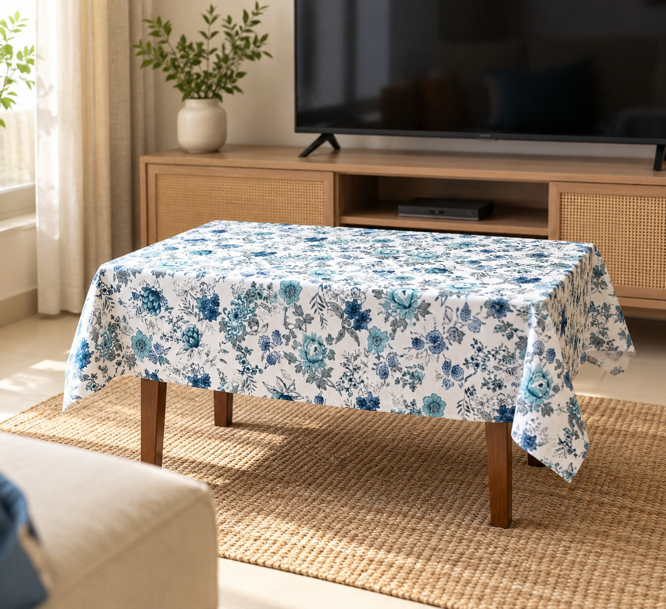 Canvas Cotton Table Cloth 4 -8 Seater Dining Table/Centre Table