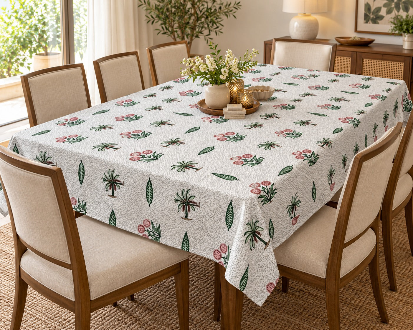 Canvas Cotton Table Cloth 4 -8 Seater Dining Table/Centre Table