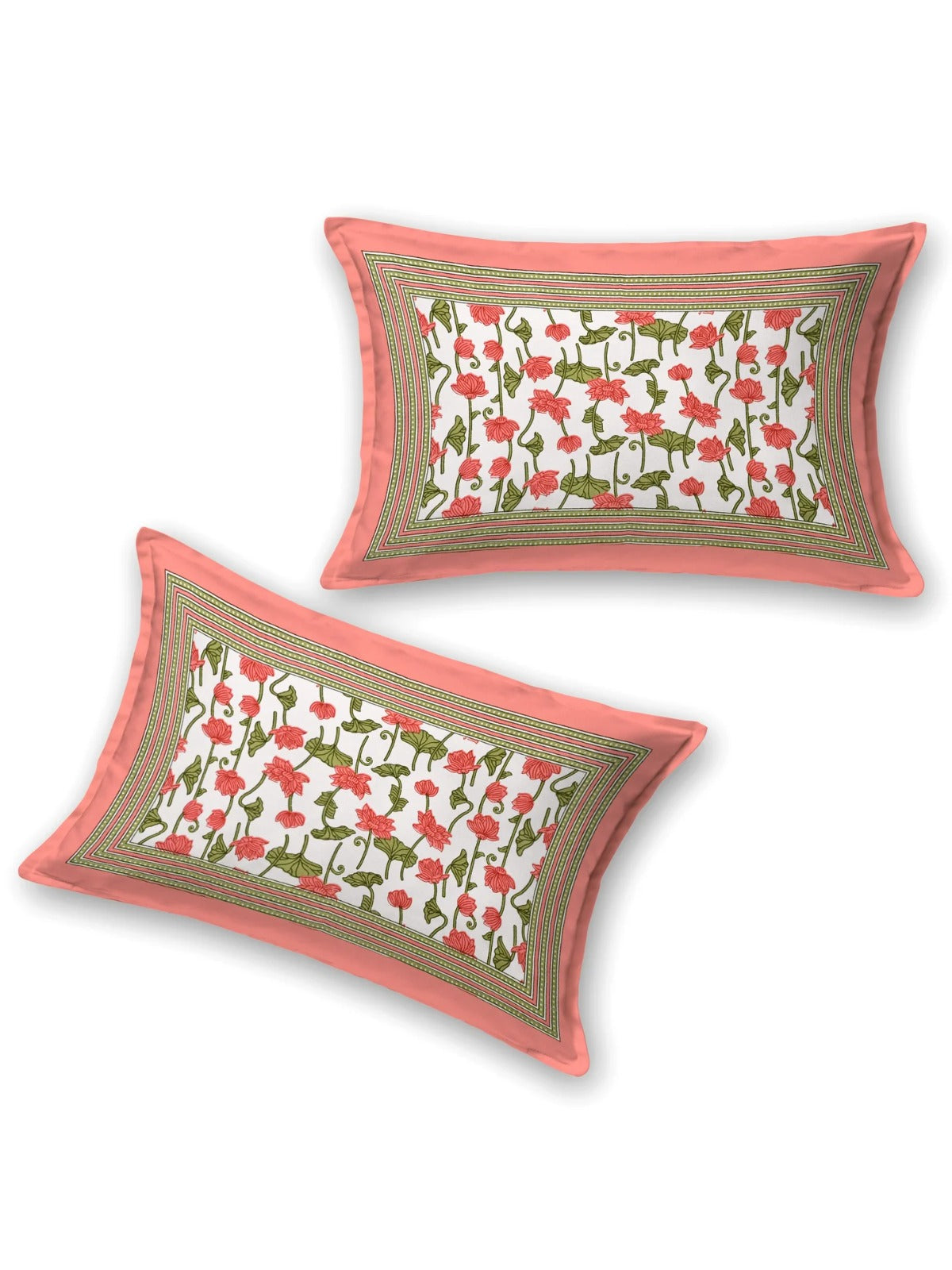 Diwali Complete Gift Box | 1 Ethnic Motifs Double Bedsheet with 2 Pillow Covers, 1 Lotus Urli, Set of 2 Door Hangings