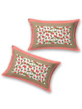 Diwali Complete Gift Box | 1 Ethnic Motifs Double Bedsheet with 2 Pillow Covers, 1 Lotus Urli, Set of 2 Door Hangings