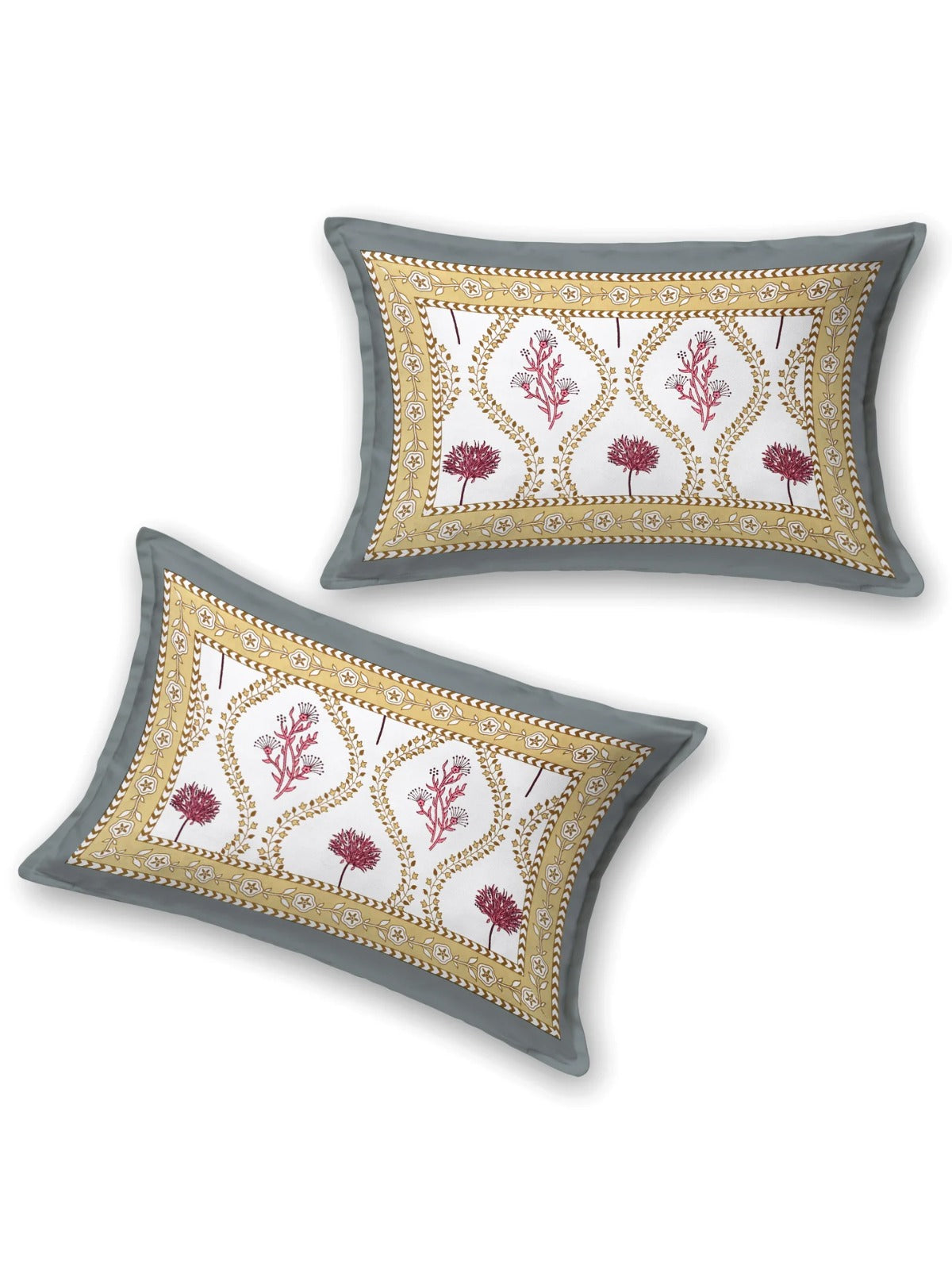 Diwali Complete Gift Box | 1 Ethnic Motifs Double Bedsheet with 2 Pillow Covers, 1 Lotus Urli, Set of 2 Door Hangings