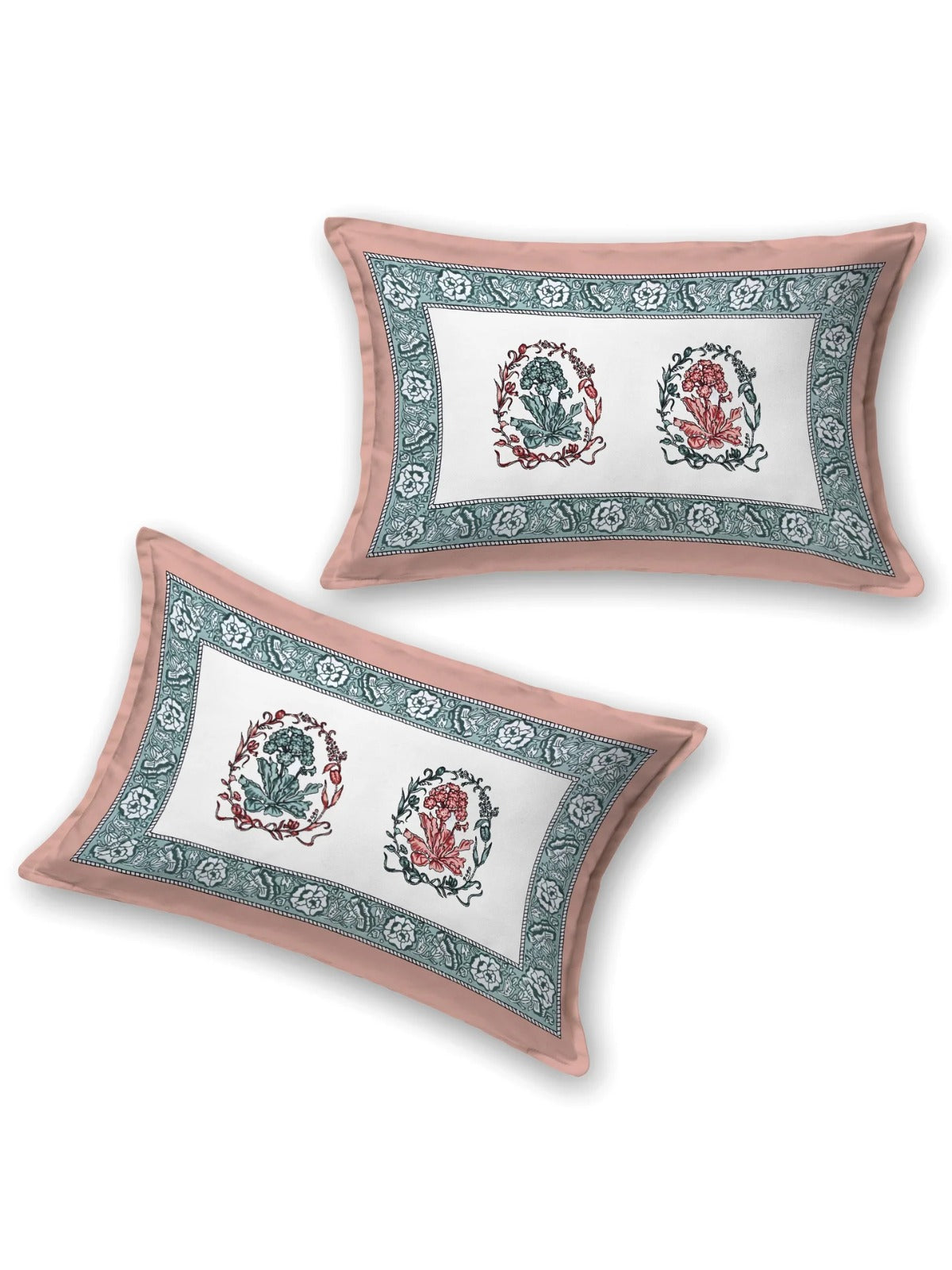 Diwali Complete Gift Box | 1 Ethnic Motifs Double Bedsheet with 2 Pillow Covers, 1 Lotus Urli, Set of 2 Door Hangings
