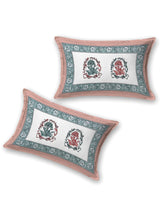 Diwali Complete Gift Box | 1 Ethnic Motifs Double Bedsheet with 2 Pillow Covers, 1 Lotus Urli, Set of 2 Door Hangings