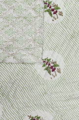 Double King Size Handblock Printed Quilted Jaipuri Reversible Razai/Quilt