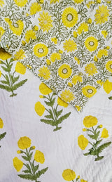 Double King Size Handblock Printed Quilted Jaipuri Reversible Razai/Quilt