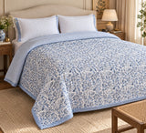 Double King Size Handblock Printed Quilted Jaipuri Reversible Razai/Quilt