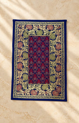 Diwali Gift Box with Banarasi Zari Table Runner, Set Of 6 Mats, 6 coaster, 6 inch Metal Urli