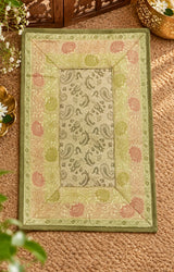 Diwali Gift Box with Banarasi Zari Table Runner, Set Of 6 Mats, 6 coaster, 6 inch Metal Urli