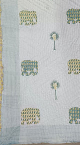 Double King Handblock Printed Cotton Jaipuri Razai/Quilt