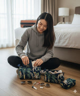 Set of 3 cosmetic bag/pouches with waterproof lining