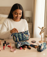 Set of 3 cosmetic bag/pouches with waterproof lining