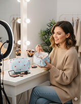 Set of 3 cosmetic bag/pouches with waterproof lining