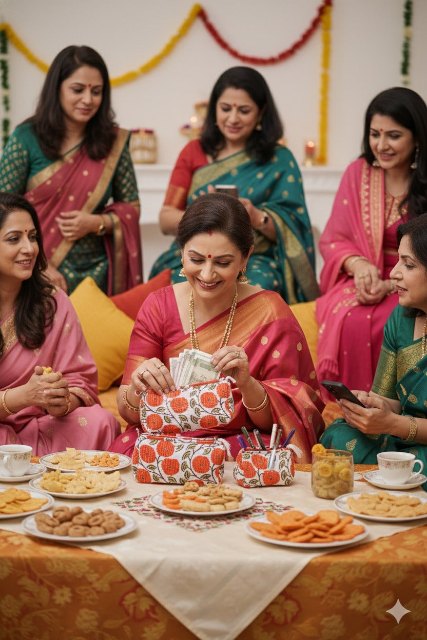 Set of 3 cosmetic bag/pouches with waterproof lining