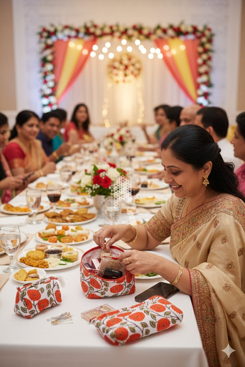 Set of 3 cosmetic bag/pouches with waterproof lining