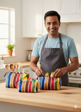 Set of 3 cosmetic bag/pouches with waterproof lining