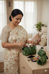 Set of 3 cosmetic bag/pouches with waterproof lining