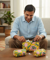 Set of 3 cosmetic bag/pouches with waterproof lining