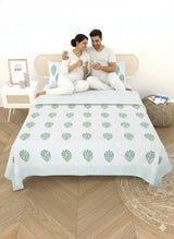 Quilted Floral Printed Reversible Bedcover with 2 Pillow Covers