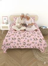 Quilted Floral Printed Reversible Bedcover with 2 Pillow Covers