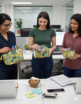 Set of 3 cosmetic bag/pouches with waterproof lining