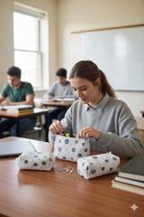 Set of 3 cosmetic bag/pouches with waterproof lining