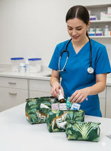 Set of 3 cosmetic bag/pouches with waterproof lining