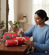 Set of 3 cosmetic bag/pouches with waterproof lining