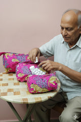 Set of 3 cosmetic bag/pouches with waterproof lining