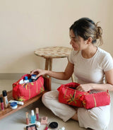 Set of 3 cosmetic bag/pouches with waterproof lining