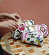 Set of 3 cosmetic bag/pouches with waterproof lining