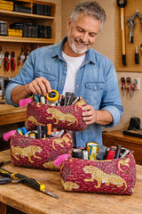 Set of 3 cosmetic bag/pouches with waterproof lining