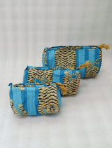 Set of 3 cosmetic bag/pouches with waterproof lining